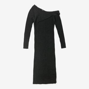 Heartloom Antonia Midi Dress Size M Galaxy Gray‎ Ribbed Knit Bodycon